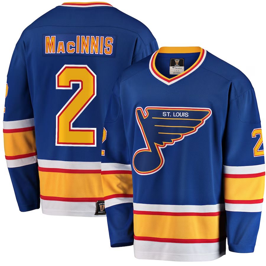 Men St. Louis Blues #2 Al Macinnis Fanatics Branded Blue Premier Breakaway Retired Player NHL Jersey->more nhl jerseys->NHL Jersey